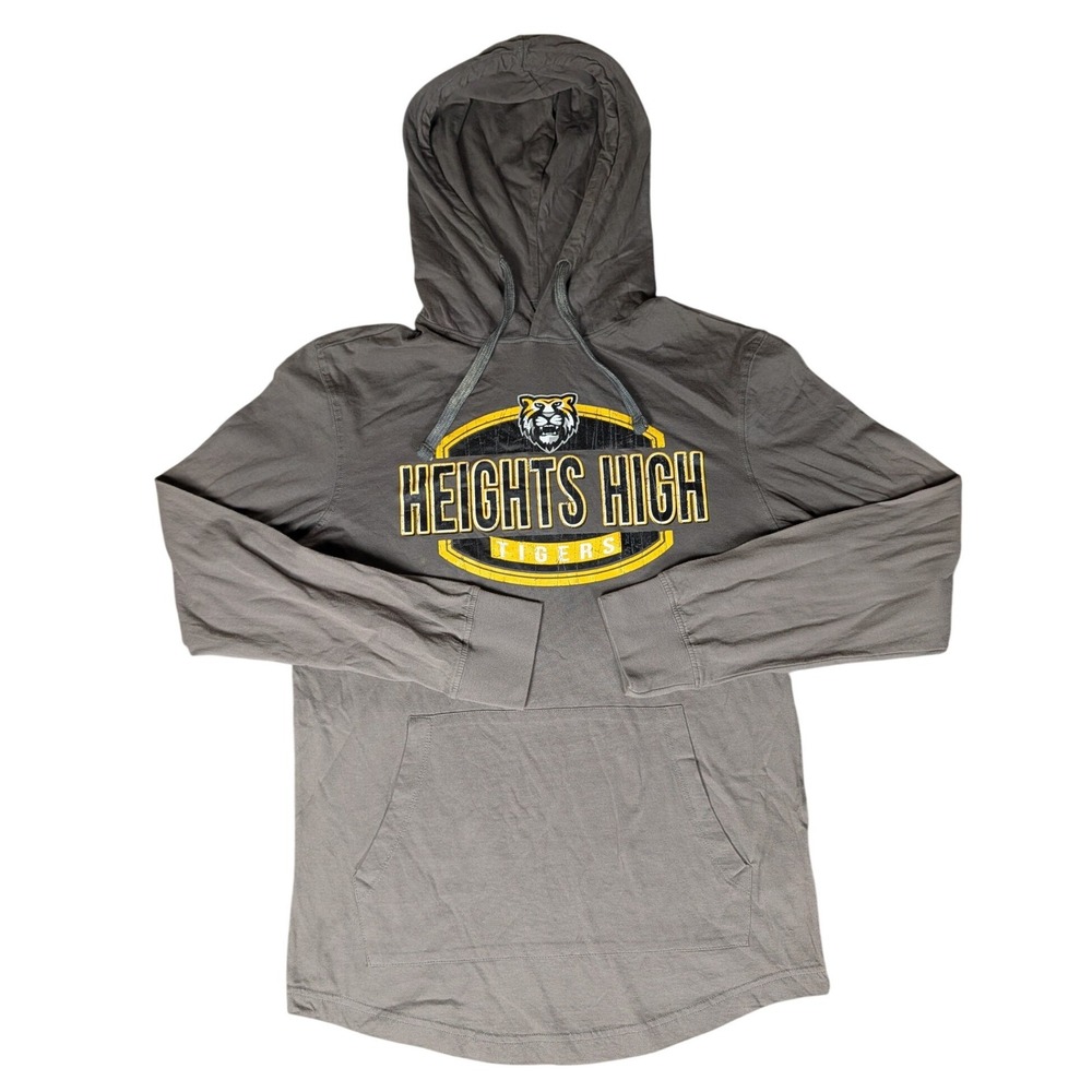 Heights High Tigers PEL Athletic‎ Mens Grey  Pullover Hoodie Sweatshirt Size S